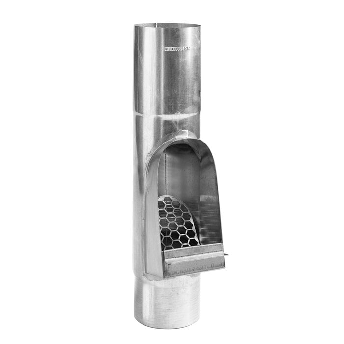 Rheinzink Zinken bladafscheider 80 mm incl. uitneembaar RVS rooster (Rheinzink, 35,5 cm hoog)