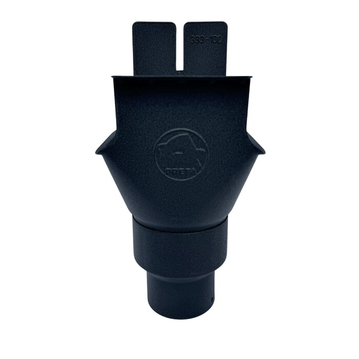 Prefa Aluminium trechteruitloop bakgoot B333 100 mm met verloop naar 80 mm P.10 zwart (Prefa)