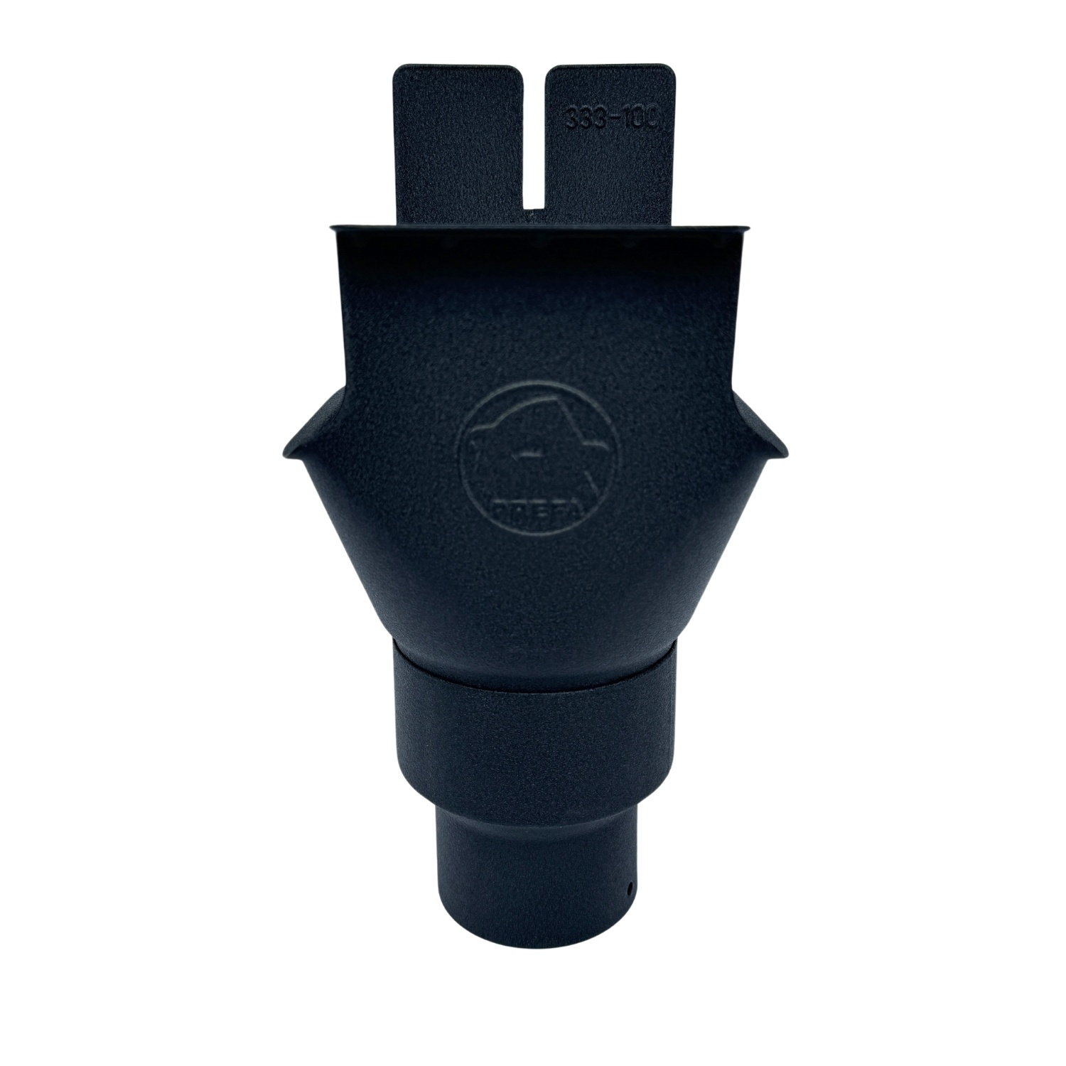 Prefa Trechteruitloop B333 100mm + verloop 80mm P.10 zwart