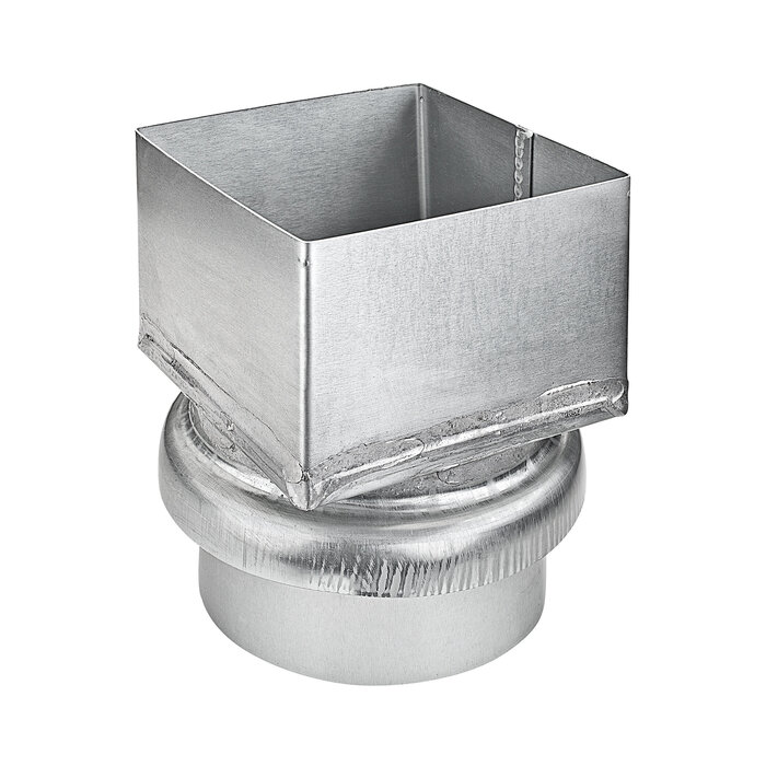 Grömo Zinken verloop 80x80 mm vierkant naar 100 mm rond (Grömo)