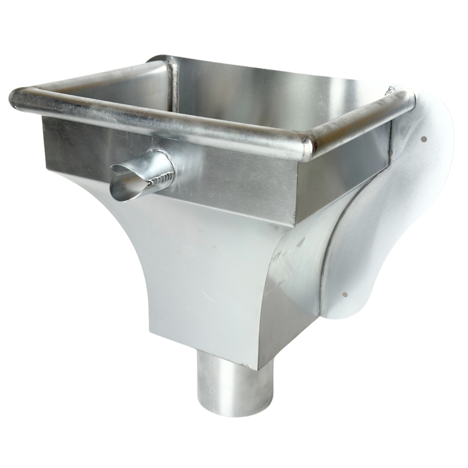 Zinken vergaarbak KS 80 mm rond inclusief sierplaat (NedZink)