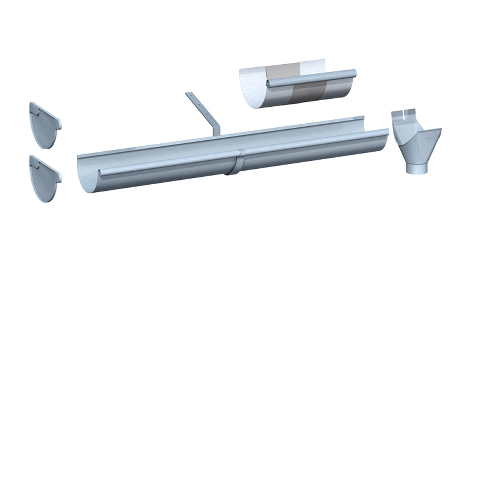 Nedzink Complete zinken dakgoot set M280 - NedZink, zonder solderen, keuze 3 t/m 15 meter (incl. beugels, kopschotten, trechteruitloop en zinklijm)