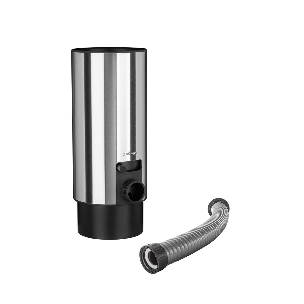 Gromo Zinken design-vulautomaat 80 mm voor regenton en regenpijp - complete set met schuifknop (Grömo)