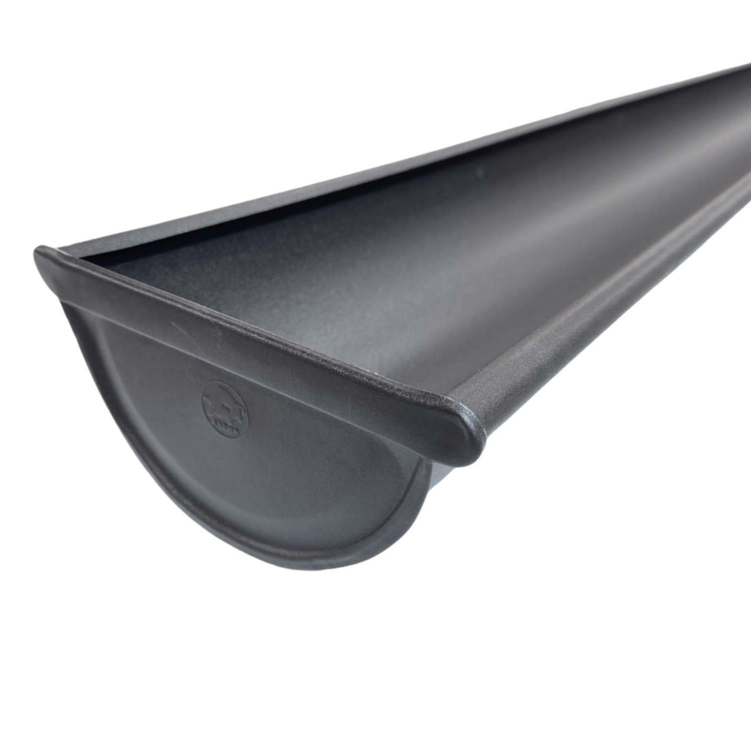 Prefa Aluminium dakgoot zwart - mastgoot M333 - 3 meter met kopschot links (Prefa P.10)