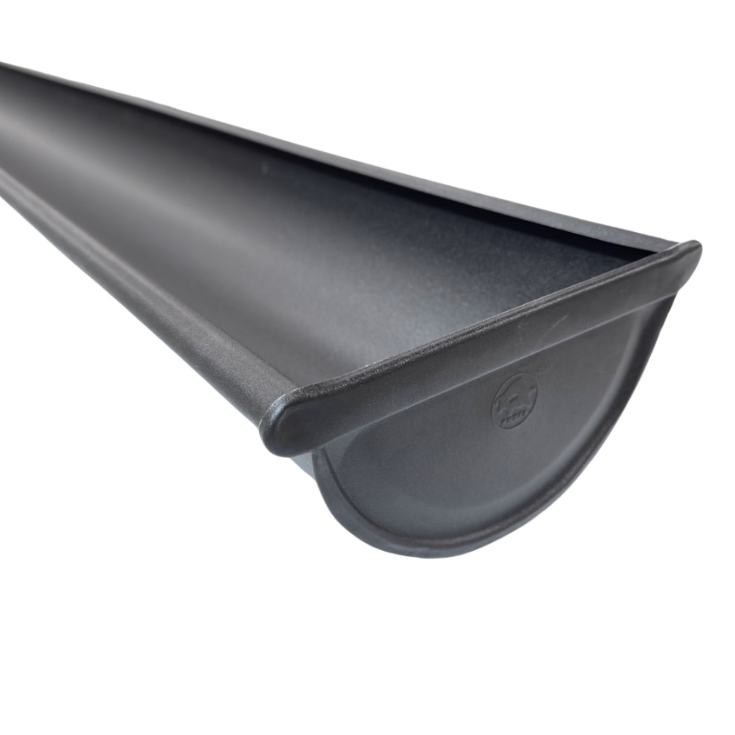 Prefa Aluminium dakgoot P.10 zwart - mastgoot M333 - 3 meter met kopschot rechts (Prefa)
