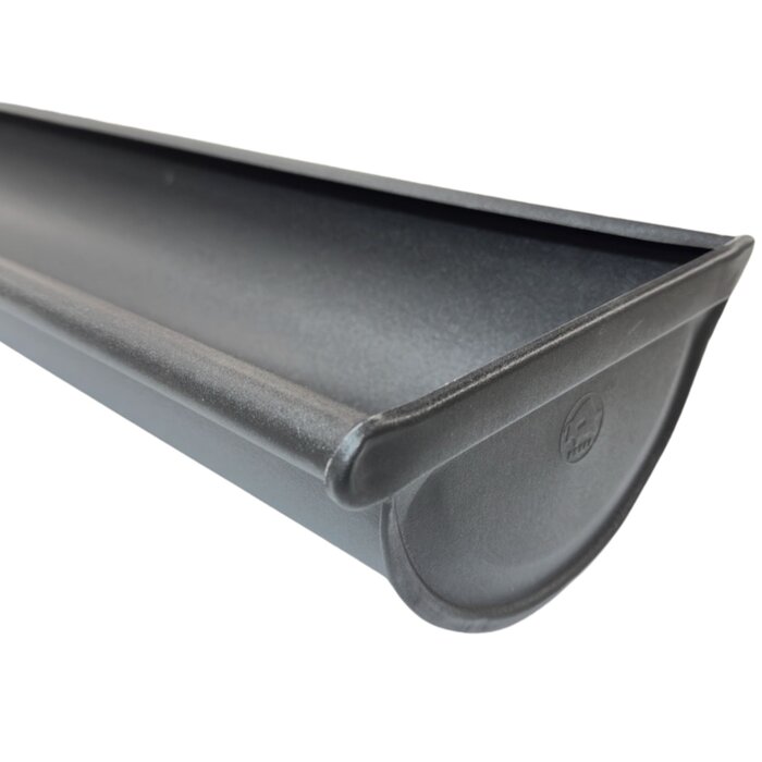 Prefa Aluminium dakgoot P.10 zwart - mastgoot M400 - 3 meter met kopschot rechts (Prefa)