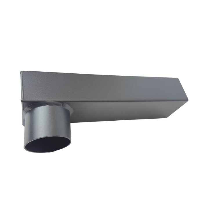 Kallos Aluminium stadsuitloop 60x100 mm passend in 80 mm rond - antraciet RAL 7021 fijnstructuur (Kallos 2,0 mm)