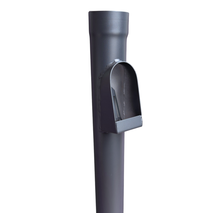 Kallos Aluminium bladafscheider 80 mm rond - antraciet RAL 7021 fijnstructuur (Kallos 2,0 mm)