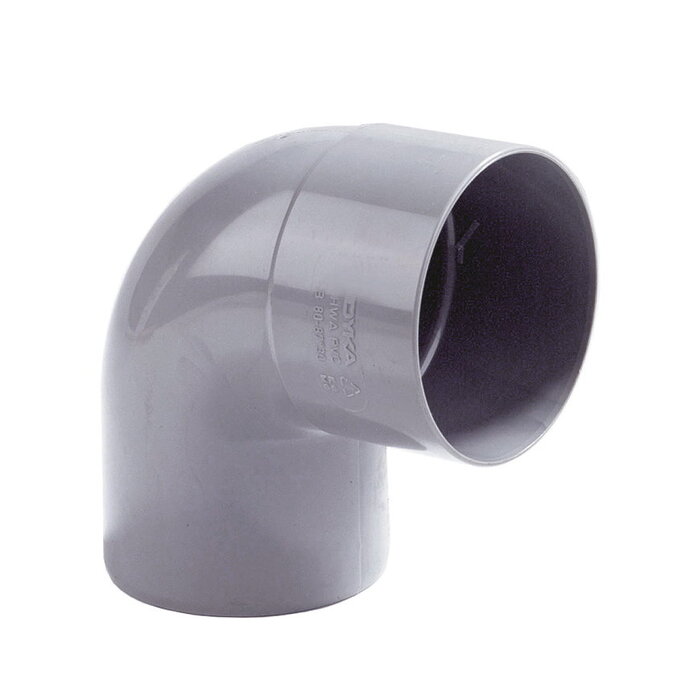 PVC bocht 80 mm rond 87,5 graden met mof