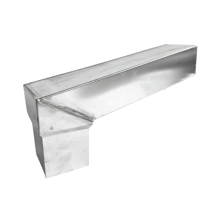 Nedzink Zinken stadsuitloop 60x80 mm naar passend in 80x80 mm vierkant - lengte 300 mm (NedZink)