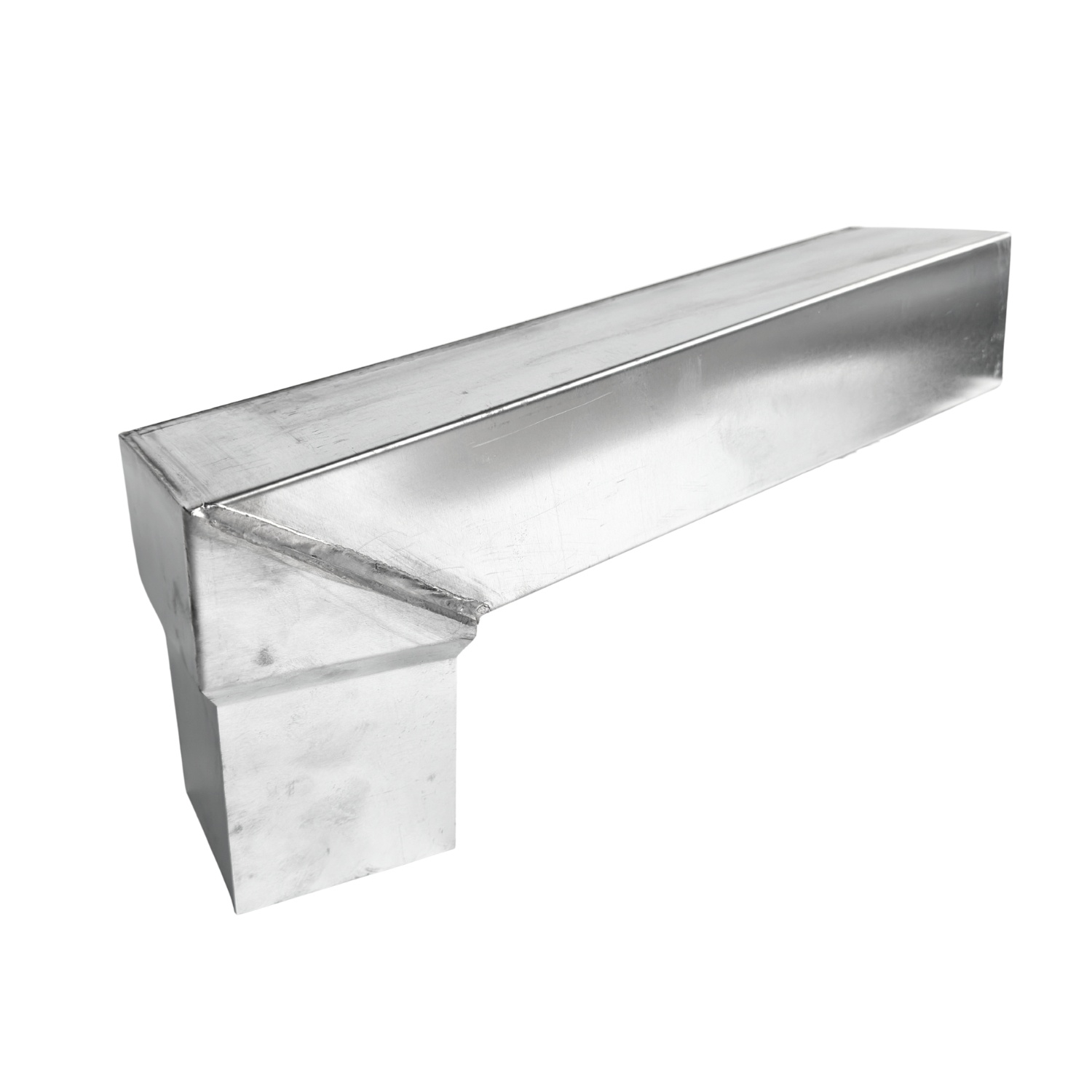 Nedzink Stadsuitloop 60x80 naar passend in 80 mm vierkant. lengte 300mm