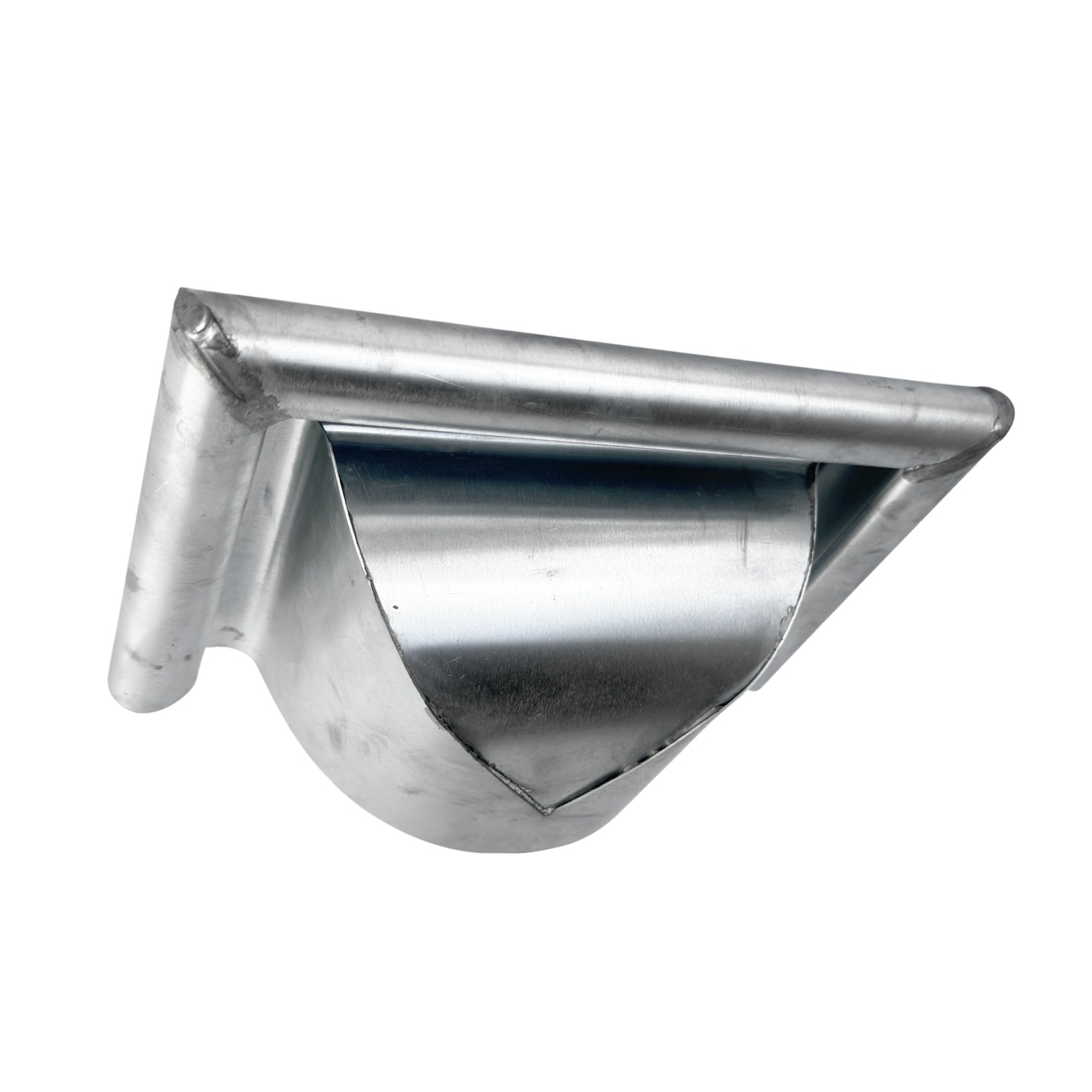 Nedzink Kopschot mastgoot M30 met kraal. halfrond bolvormig. links & rechts te monteren