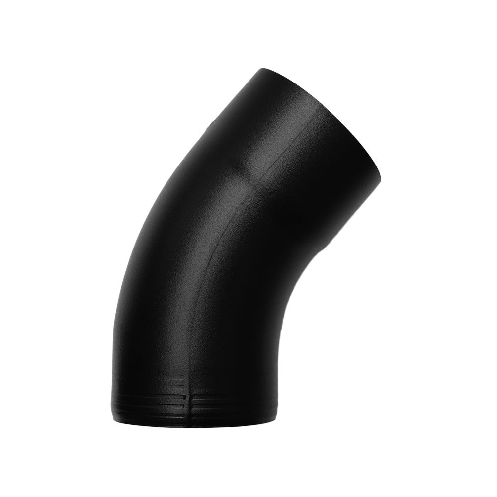 Kallos Aluminium bocht 40 graden 80 mm rond - zwart ral- 9005 fijnstructuur (Grömo 0,7 mm)