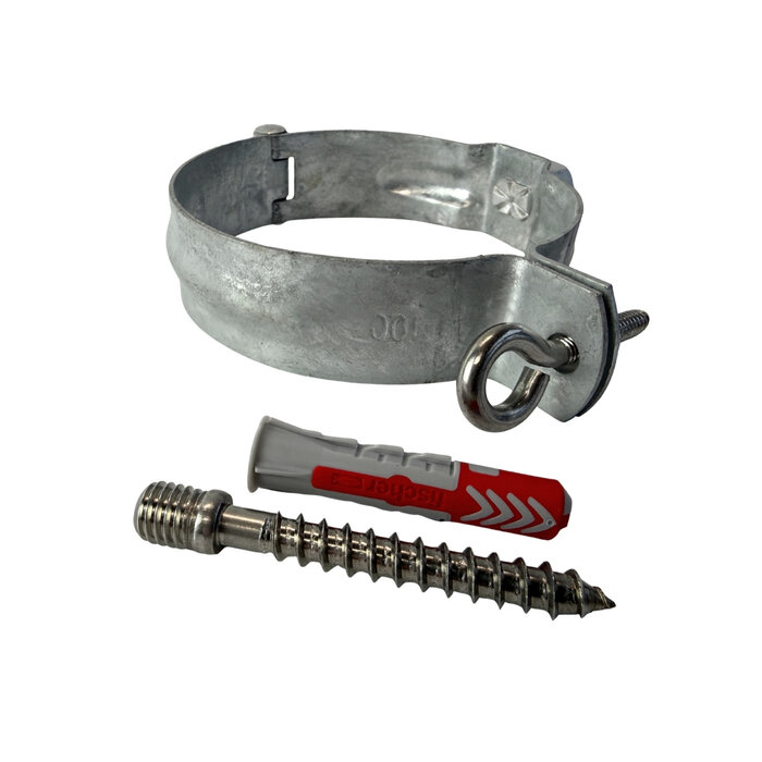 Gromo Gegalvaniseerde regenpijpbeugelset 100 mm M8/M10 - set met montage-opties