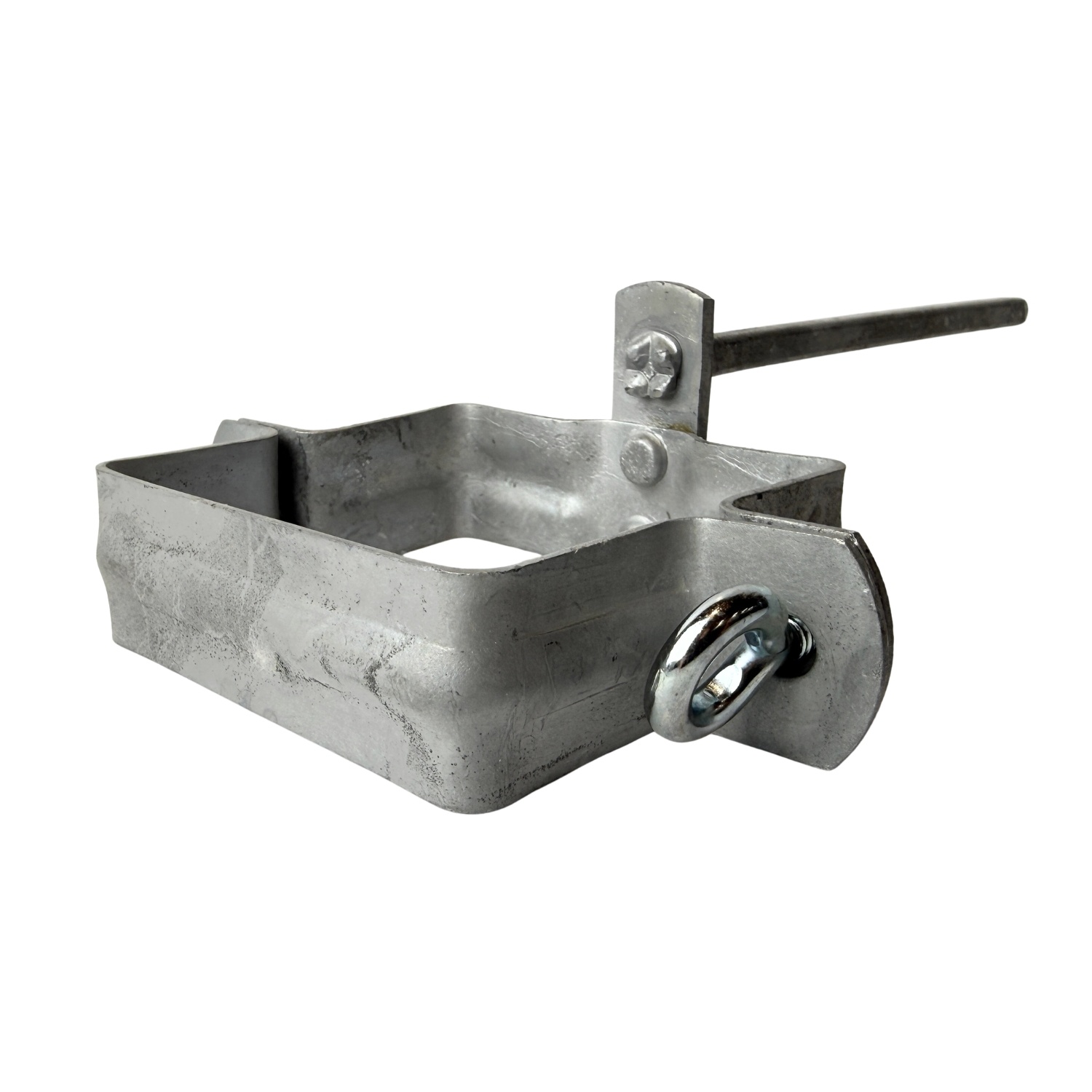 Scharnierpenbeugel 80x80 vierkant gegalv.