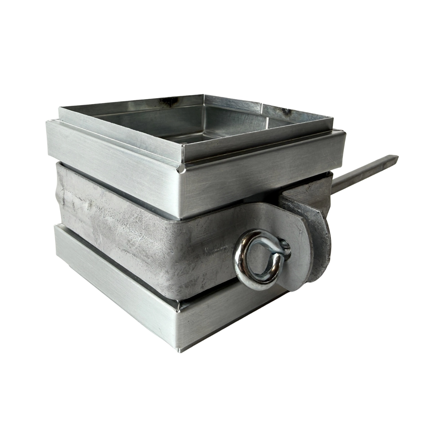 Scharnierpenbeugel 80x80 vierkant gegalv.