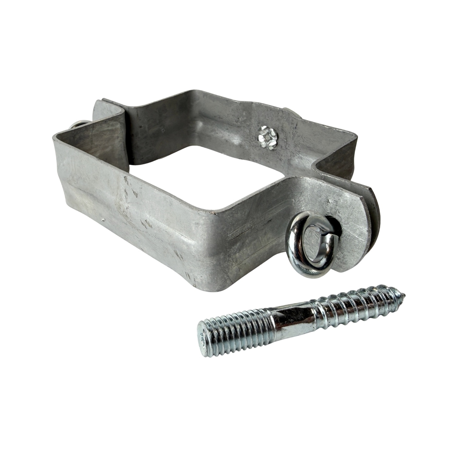 Vierkanten gegalv. 80x80 mm regenpijpbeugel. M10 + schroefpen 100 mm - SET