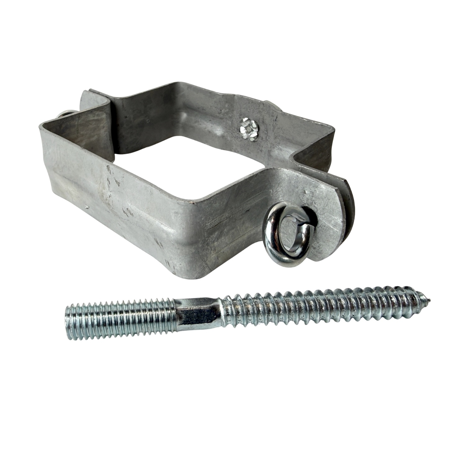 Vierkanten gegalv. 80x80 mm regenpijpbeugel. M10 + schroefpen 100 mm - SET