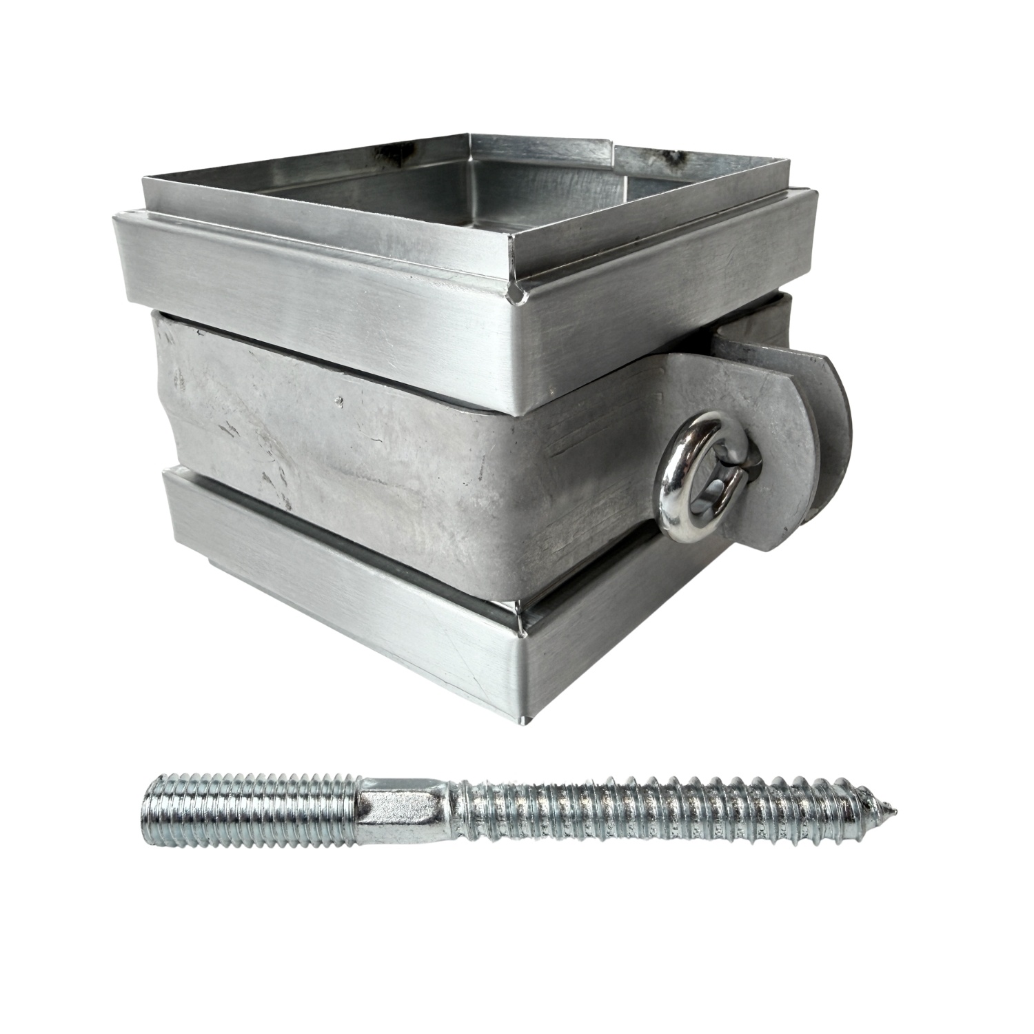 Vierkanten gegalv. 80x80 mm regenpijpbeugel. M10 + schroefpen 100 mm - SET