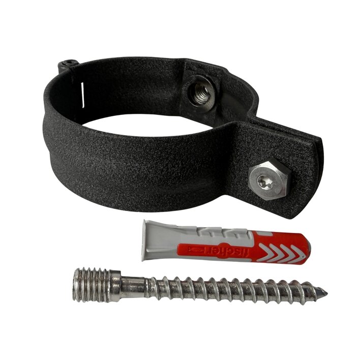 Prefa Aluminium scharnierbeugelset M10 80 mm P.10 zwart - set met montage-opties (Prefa)