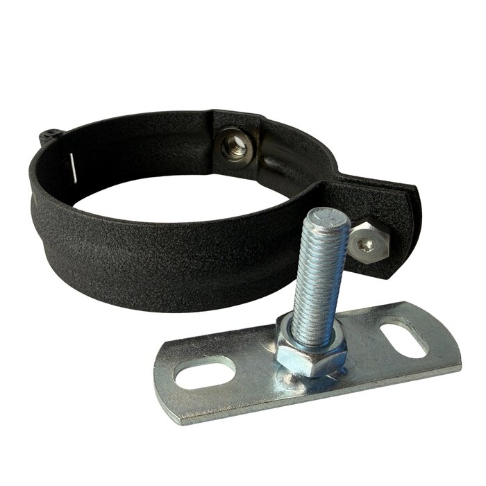 Prefa Aluminium scharnierbeugelset M10 100 mm P.10 zwart - set met montage-opties (Prefa)
