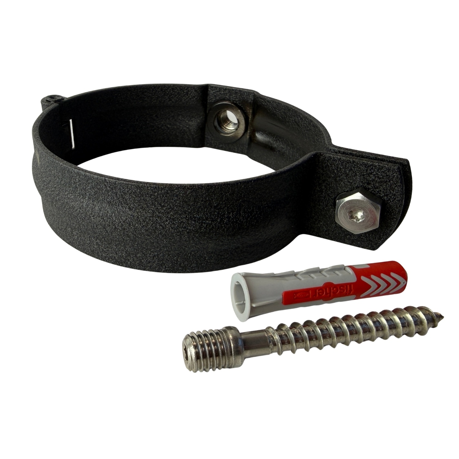 Prefa Scharnierbeugel aluminium SET M10 100 mm P.10 zwart