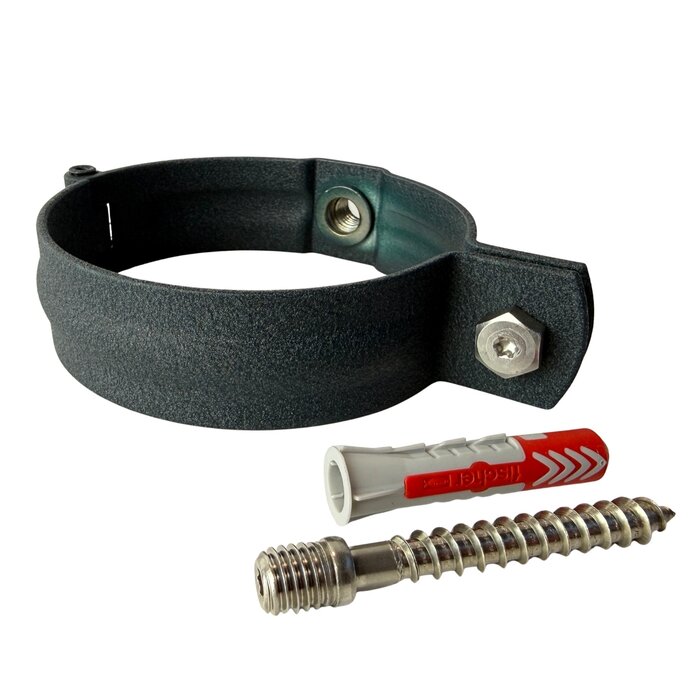Prefa Aluminium scharnierbeugelset M10 100 mm rond - P.10 antraciet (Prefa)