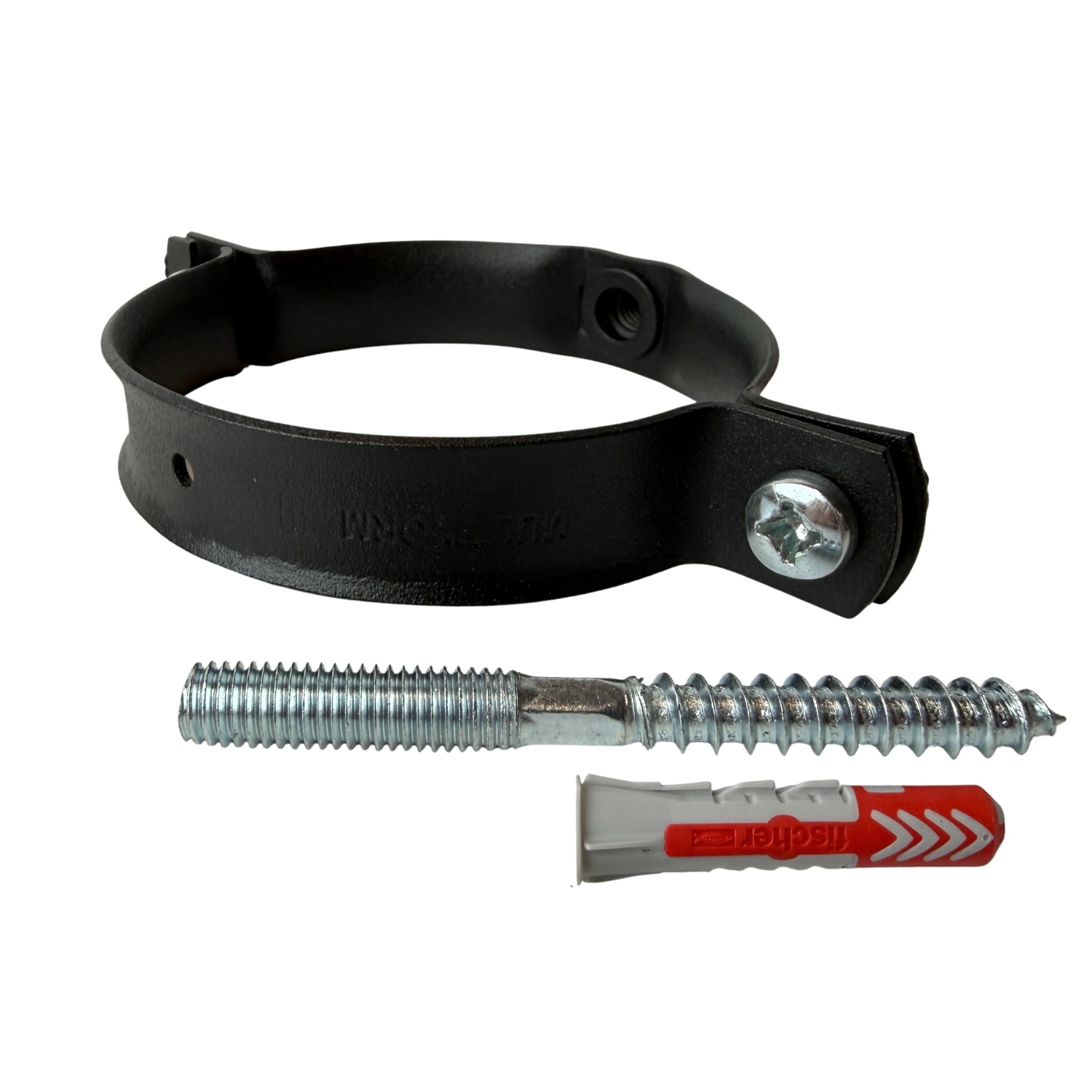 Kallos Aluminium scharnierbeugel 80 mm M8 met gegalvaniseerde schroefpen - zwart RAL 9005 fijnstructuur (Kallos)