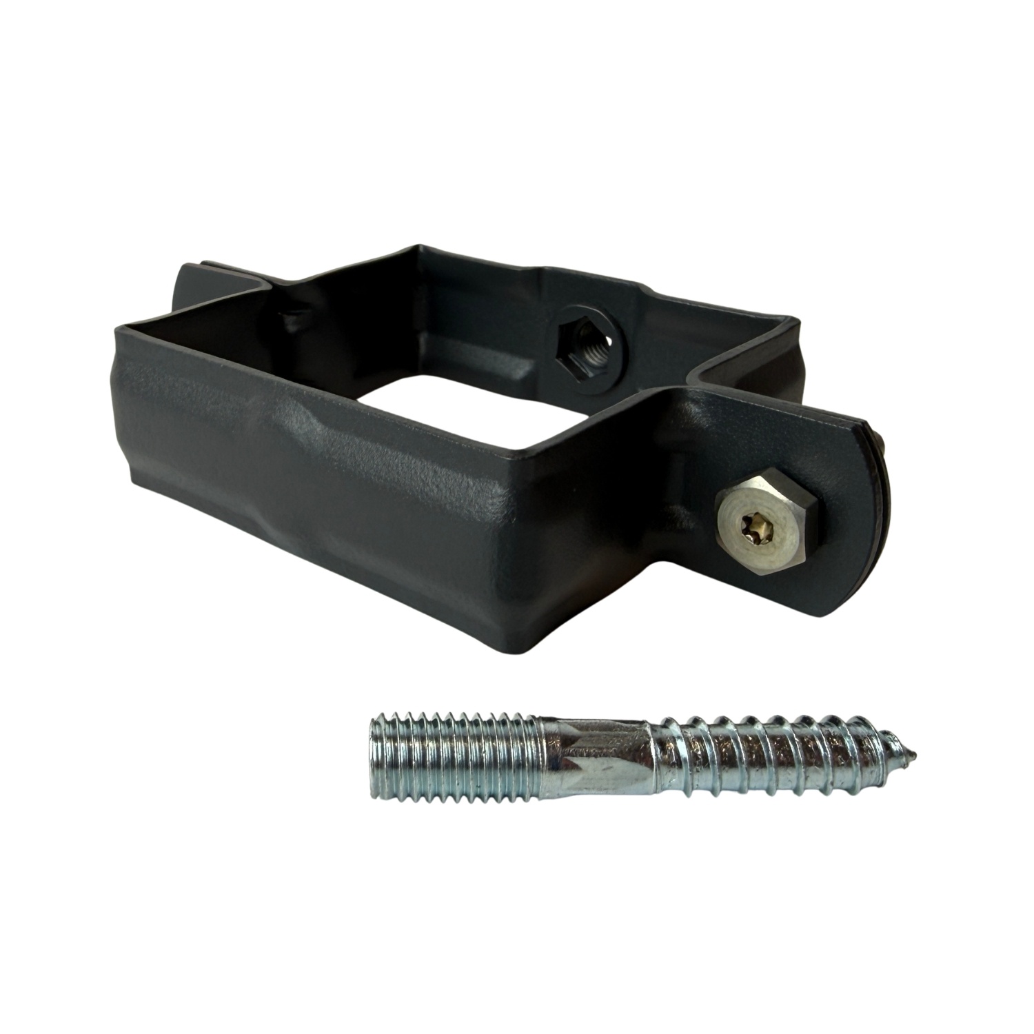 Kallos 80x80 mm vierkante M10 beugel in Ral-7021 fijnstructuur