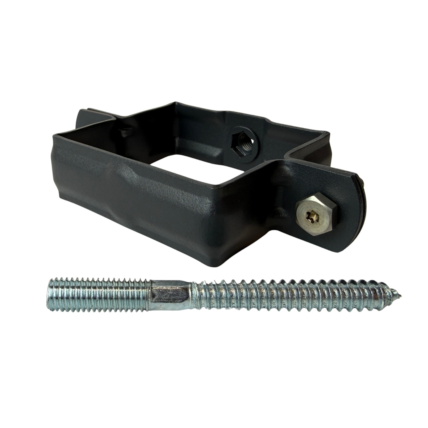 Kallos 80x80 mm vierkante M10 beugel in Ral-7021 fijnstructuur