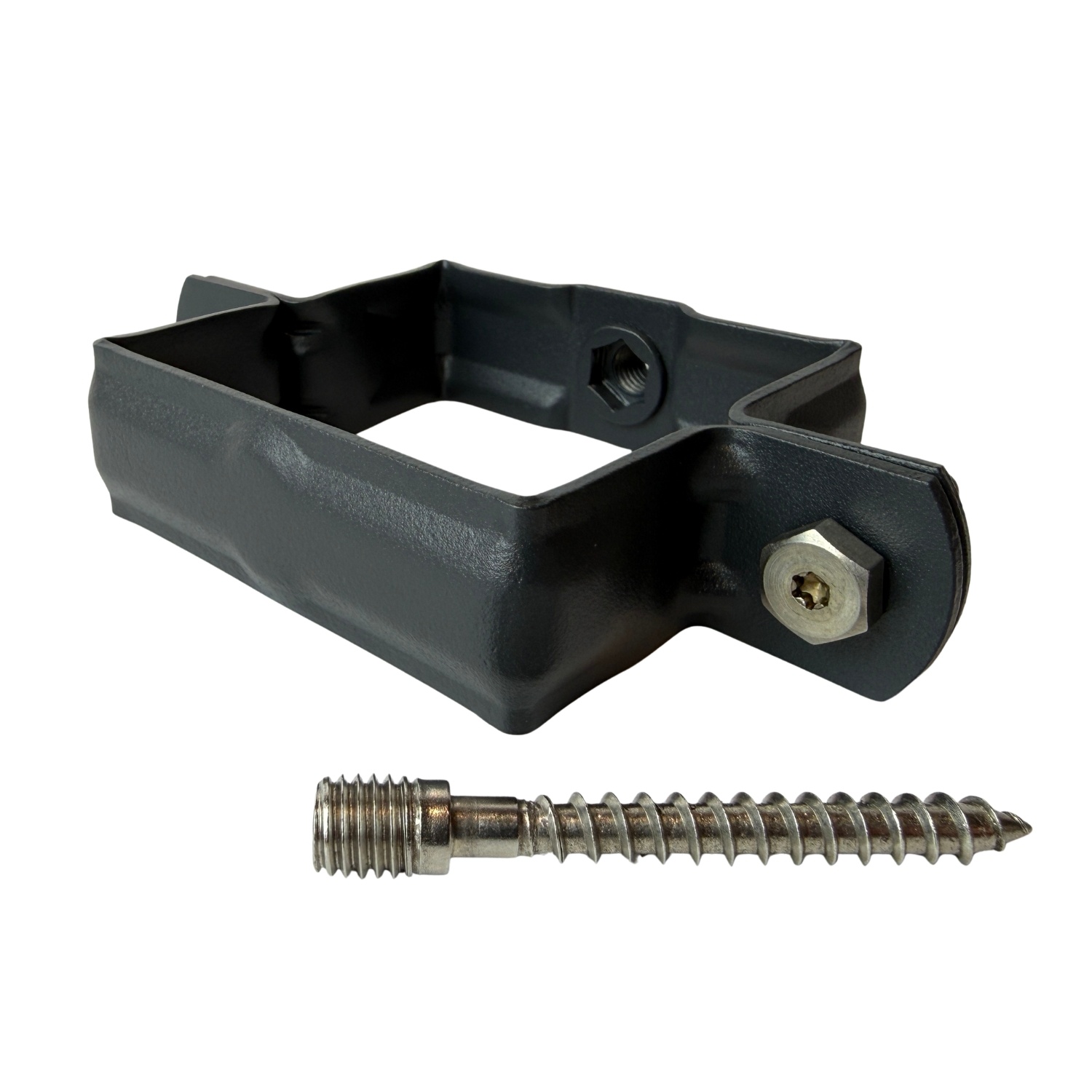 Kallos 80x80 mm vierkante M10 beugel in Ral-7021 fijnstructuur