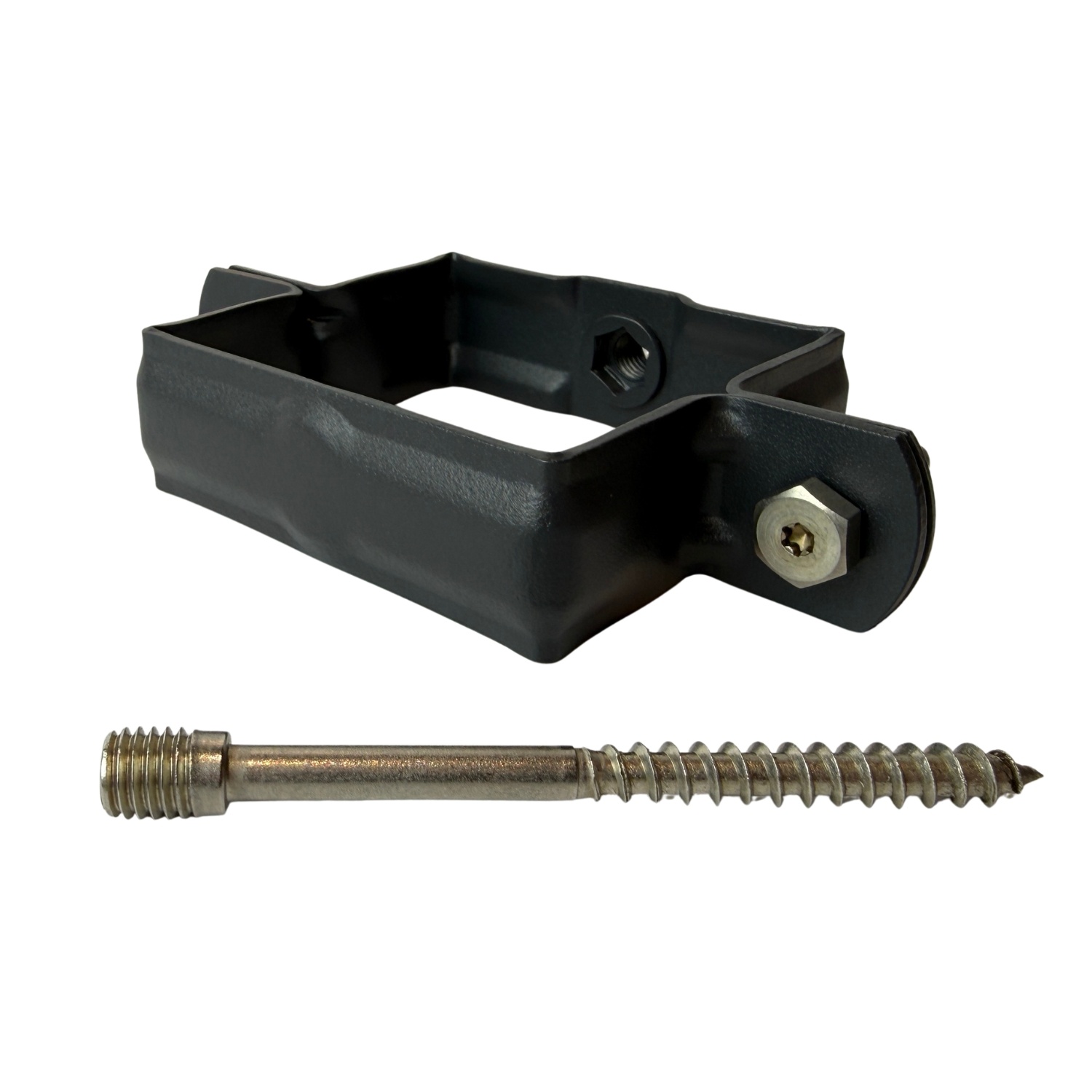 Kallos 80x80 mm vierkante M10 beugel in Ral-7021 fijnstructuur