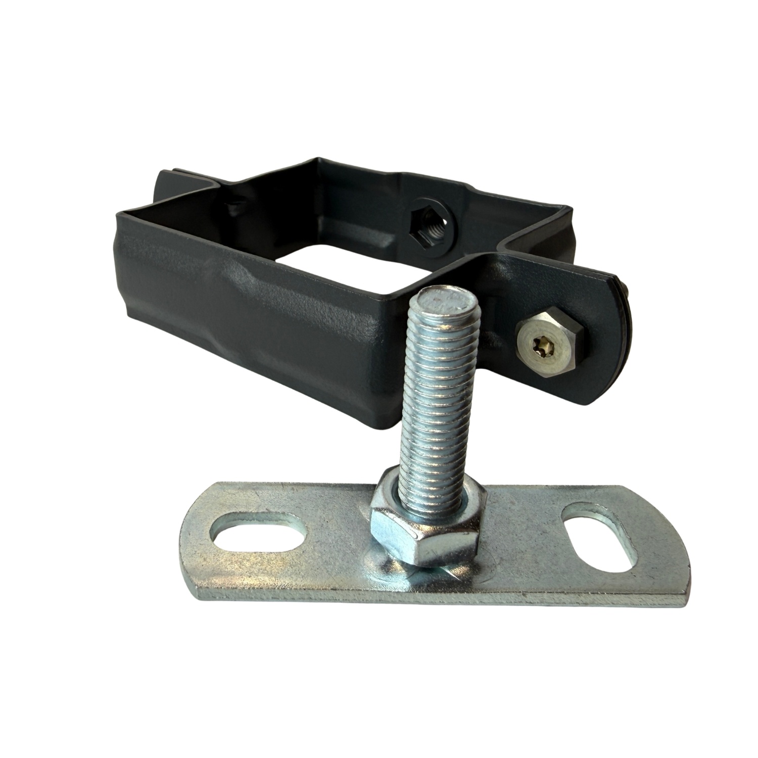 Kallos 80x80 mm vierkante M10 beugel in Ral-7021 fijnstructuur