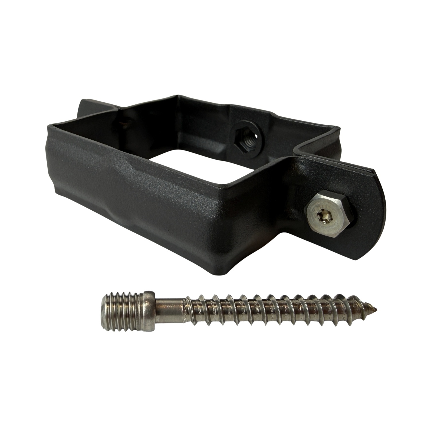 Kallos 80x80 mm vierkante M10 beugel in Ral-9005 fijnstructuur