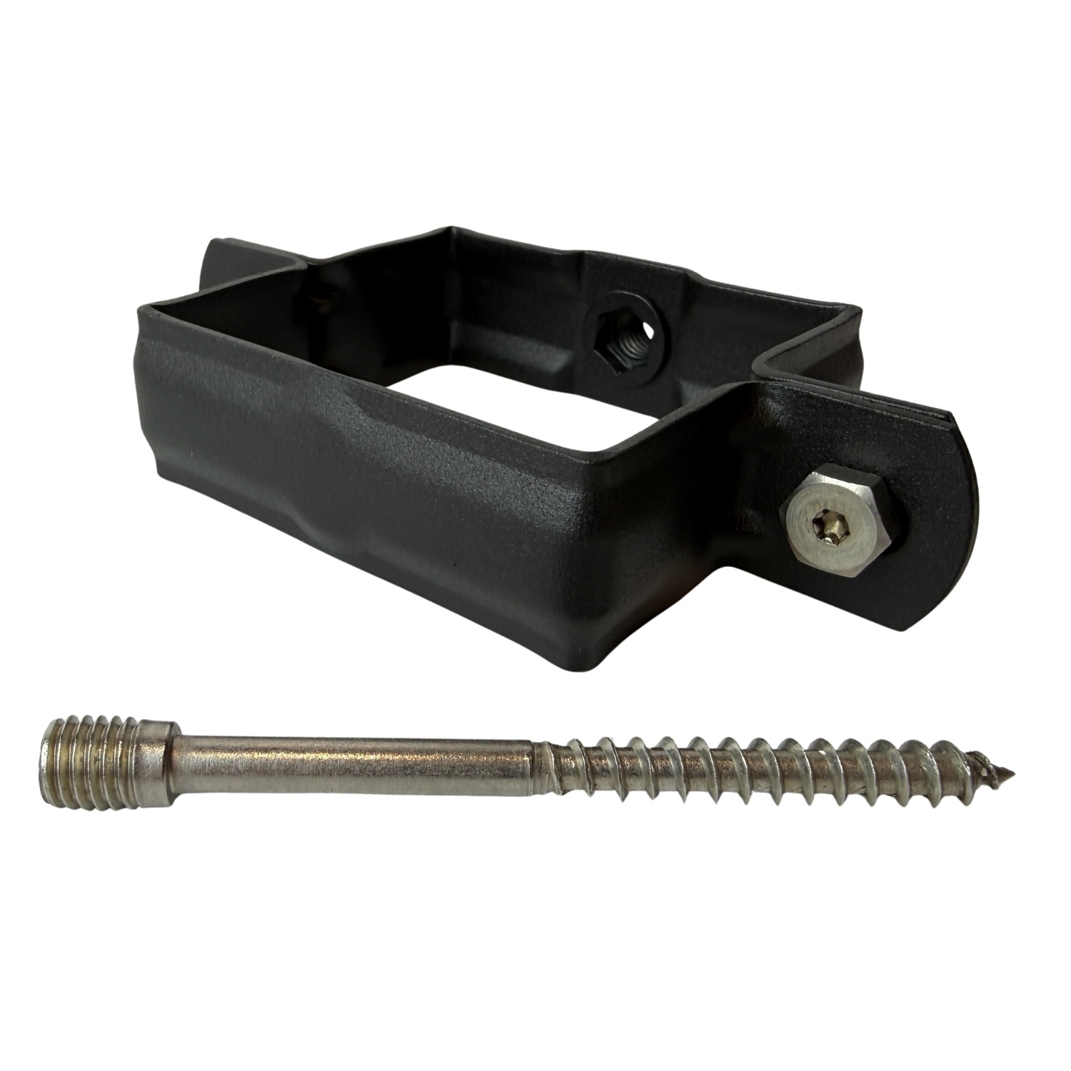 Kallos 80x80 mm vierkante M10 beugel in Ral-9005 fijnstructuur