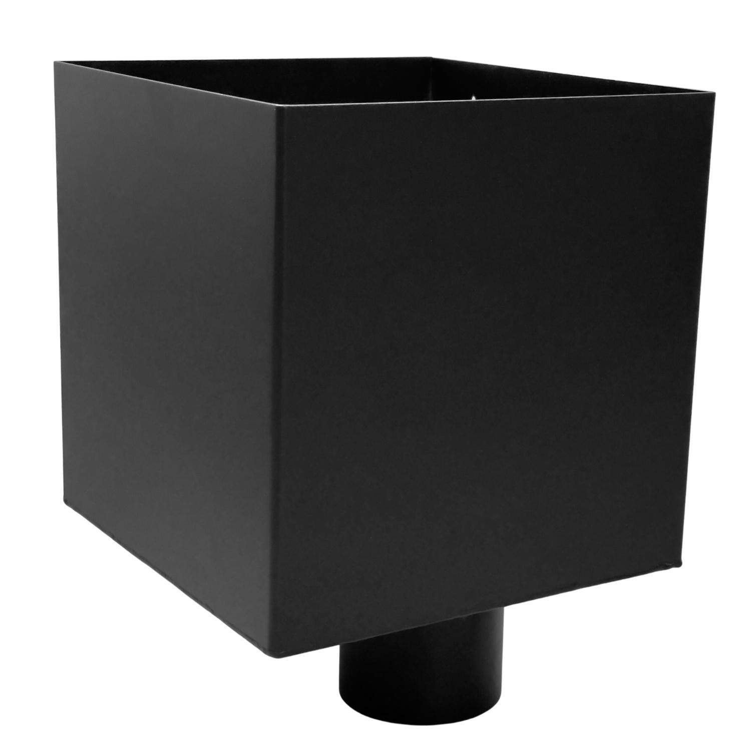 Kallos Aluminium vergaarbak Kubus 200x200mm rond 80 mm  in P.10 zwart Prefa/Kallos