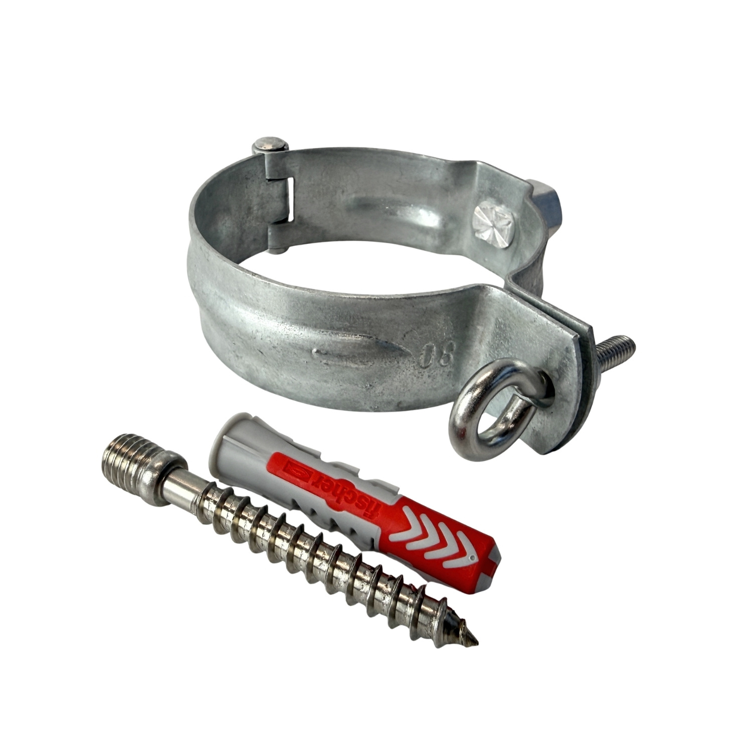 Gegalvaniseerde ondereind beugelset 80 mm M10 - set met montage-opties