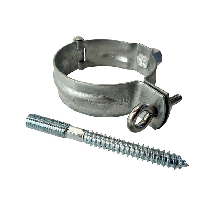 Gegalvaniseerde ondereind beugelset 80 mm M10 - set met montage-opties