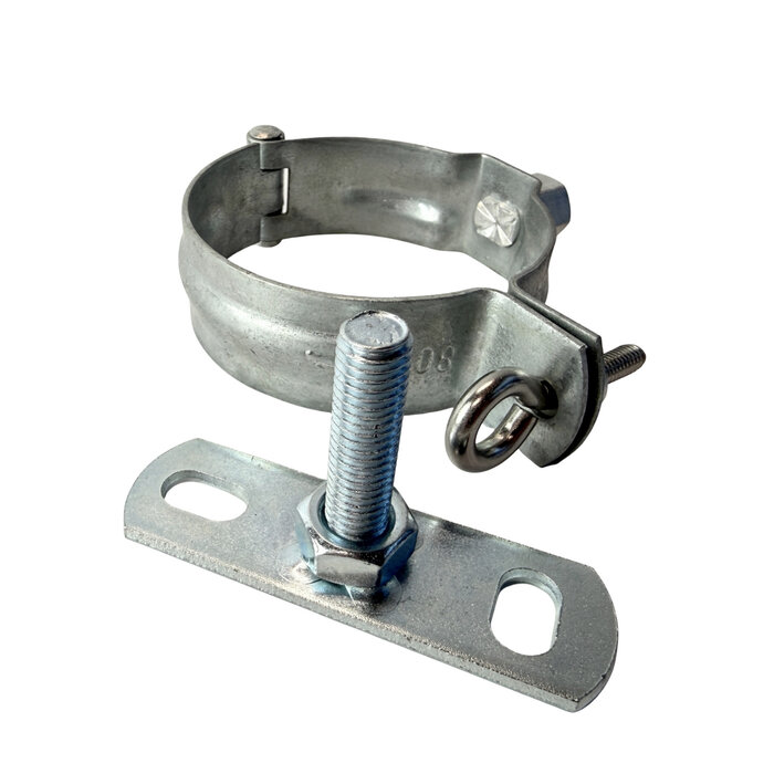 Gegalvaniseerde ondereind beugelset 80 mm M10 - set met montage-opties