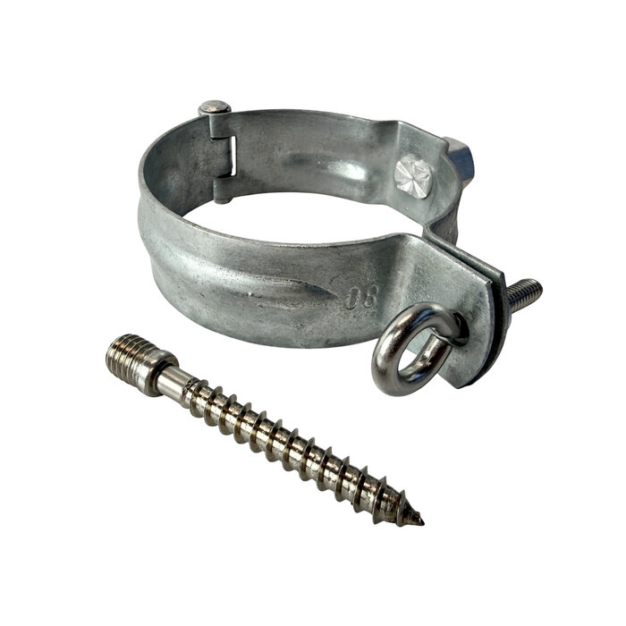Gegalvaniseerde ondereind beugelset 80 mm M10 - set met montage-opties