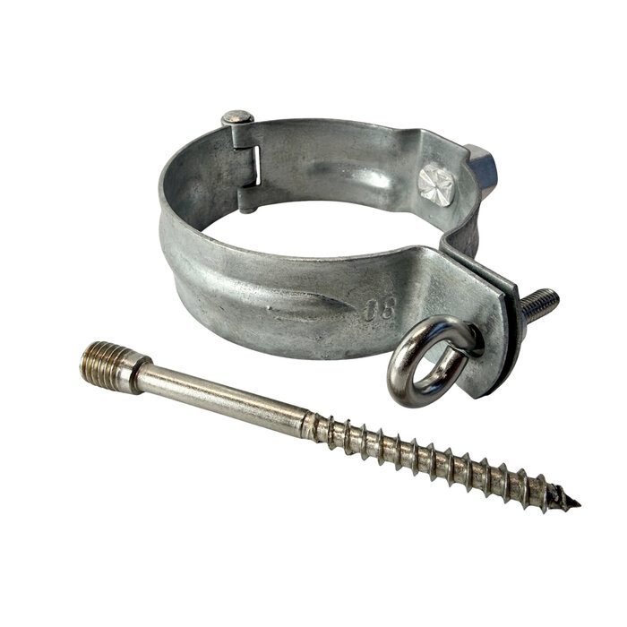 Gegalvaniseerde ondereind beugelset 80 mm M10 - set met montage-opties