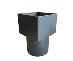 Kallos Verloop 80x80 naar rond 80 mm Ral-7021 | Kallos