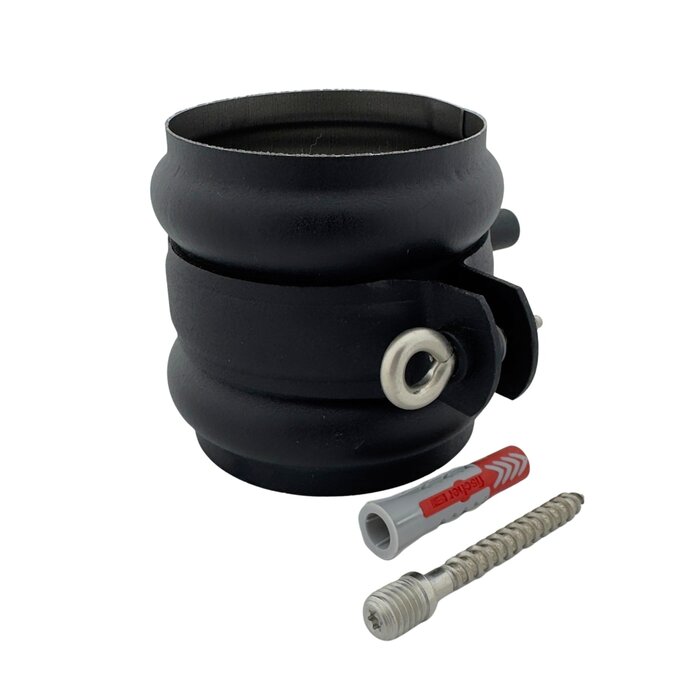 Aluminium scharnierbeugelset M10 met wrong 80 mm P.10 zwart - set met montage-opties