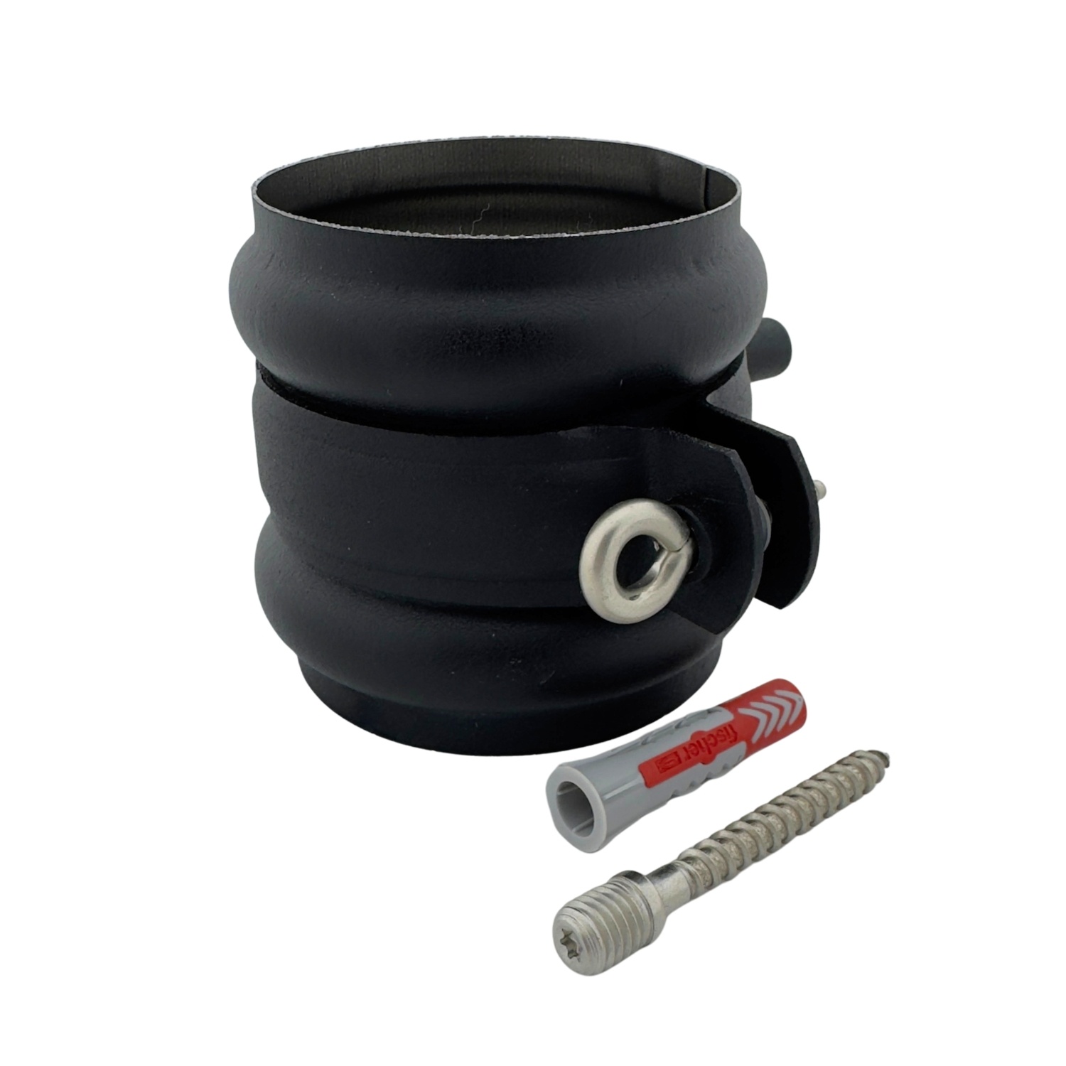 Huismerk Aluminium scharnierbeugelset M10 met wrong 80 mm P.10 zwart - set met montage-opties