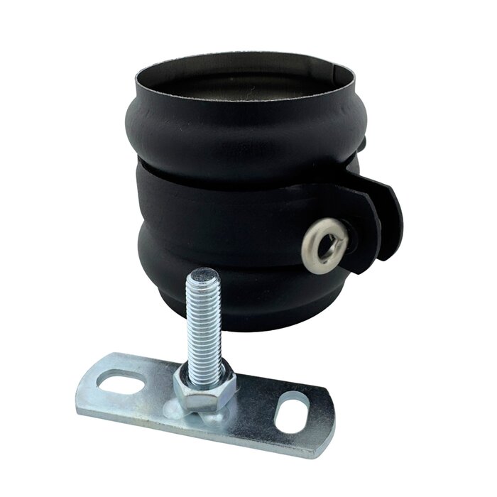 Aluminium scharnierbeugelset M10 met wrong 80 mm P.10 zwart - set met montage-opties