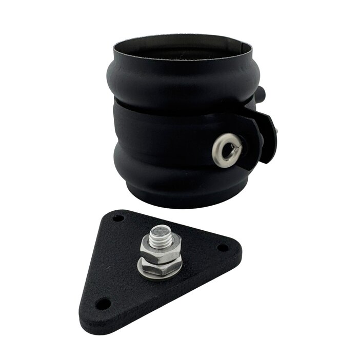 Aluminium scharnierbeugelset M10 met wrong 80 mm P.10 zwart - set met montage-opties