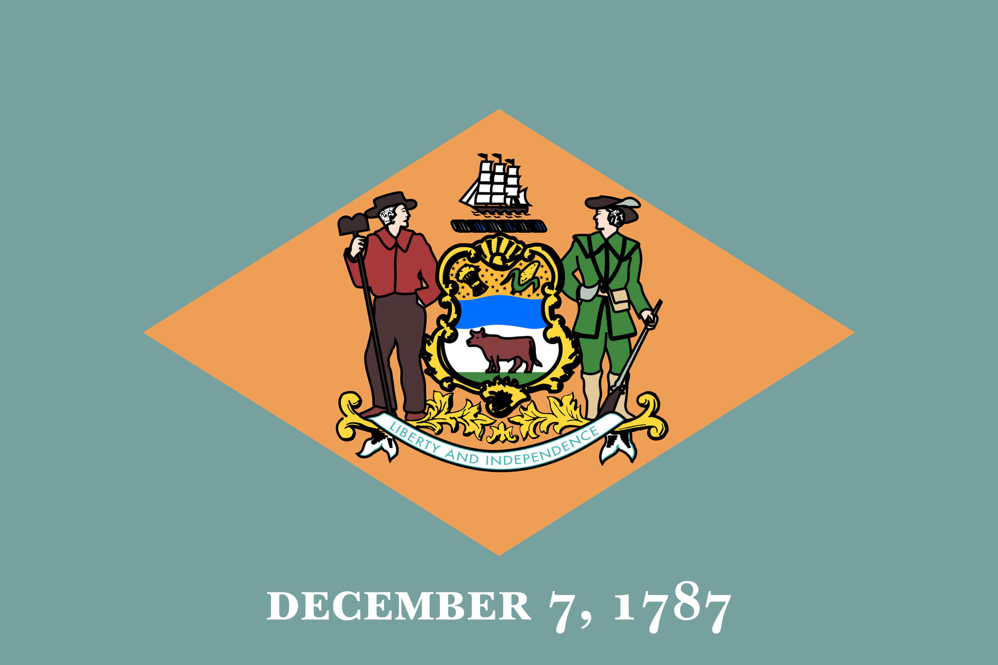 Delaware flag coloring country flags