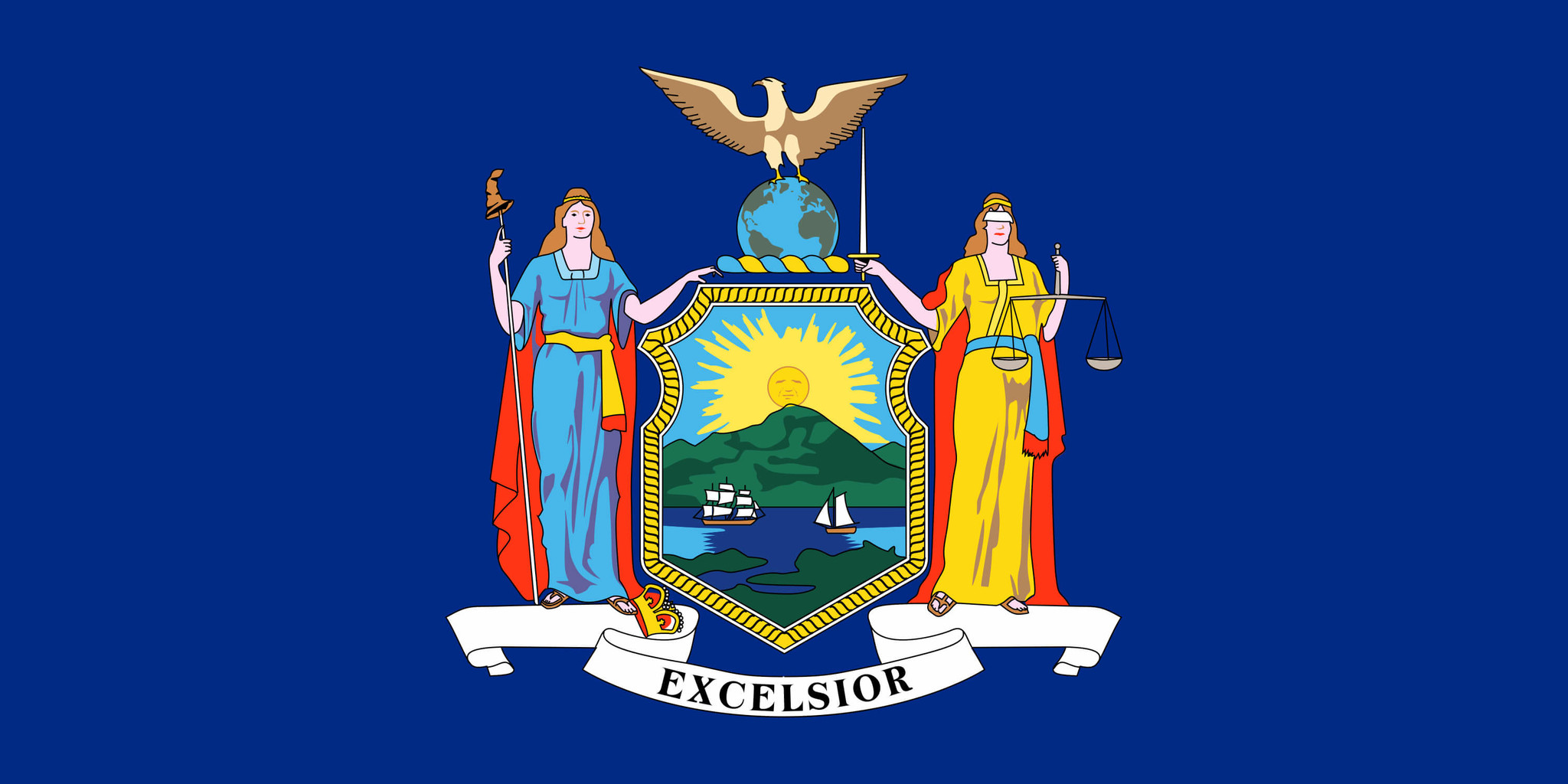 Flagge von New York Bild und Bedeutung der New Yorker Flagge country