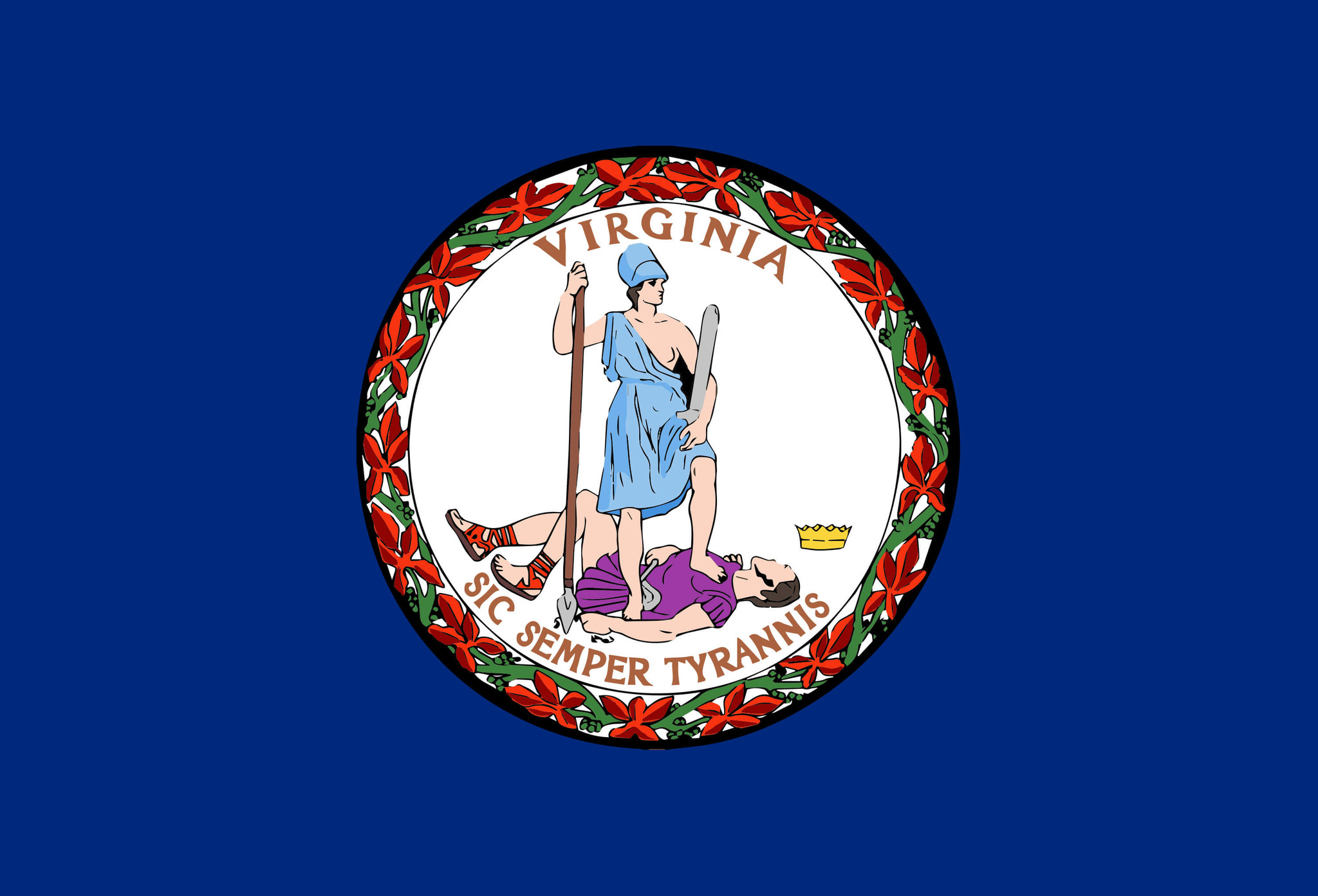 Virginia Flag Waving Clip Art