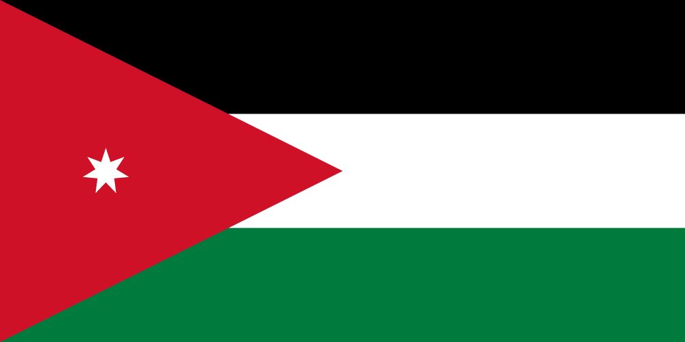 Drapeau Vert Et Blanc Avec Lune Drapeau de la Jordanie, image et signification drapeau de Jordanie